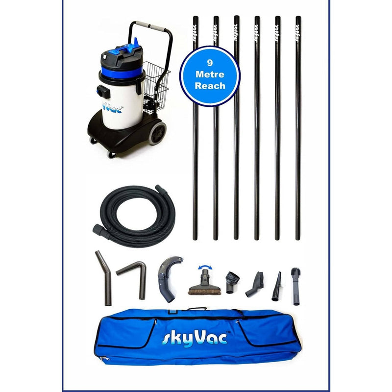 SkyVac Vacuum Cleaner 6 Pole Set 30ft (9m) / 240v SkyVac Internal 30 With High Suction Pole Set - Upto 40ft - 240v or 110v Internal 30 6 Pole Set 240v - Buy Direct from Spare and Square