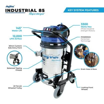 SkyVac Vacuum Cleaner skyVac Industrial 85 - Vacuum Only - Wet / Gutter Vac - Buy Direct from Spare and Square