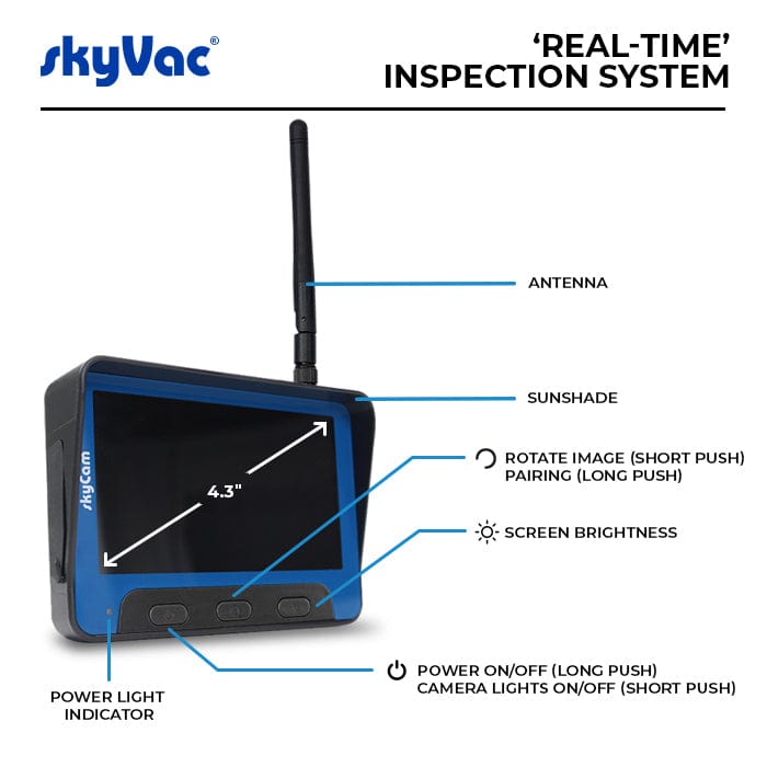 SkyVac Vacuum Spares Skyvac Real Time Inspection System - Gutter Inspection Camera Real Time Non Rec Camera System - Buy Direct from Spare and Square