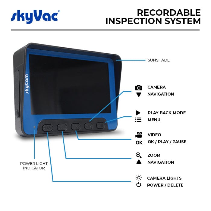 SkyVac Vacuum Spares Skyvac Recordable Inspection System - High Level Inspection Camera Recordable-Inspection-System - Buy Direct from Spare and Square