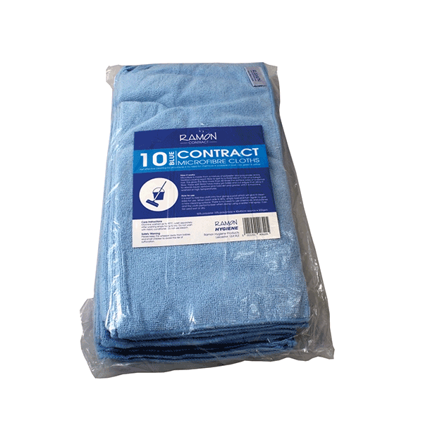 Contract General Purpose Microfibre Cloths Pack of 10 - Colour Coded - Commercial Cleaning Machines