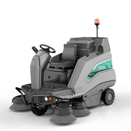 TVX Sweeper TVX TS1900 Ride On Battery Powered Sweeper - 160ltr - Buy Direct from Spare and Square