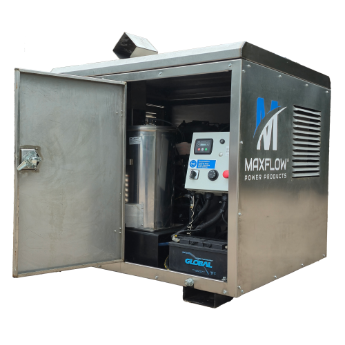 Maxflow Industrial Diesel Hot Pressure Washer - Yanmar 3-Cylinder 33 LPM Skid Frame